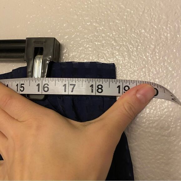 Maison Jules navy blue Double Layered chiffon gingham Mini Skirt Notte XXL - Picture 6 of 9